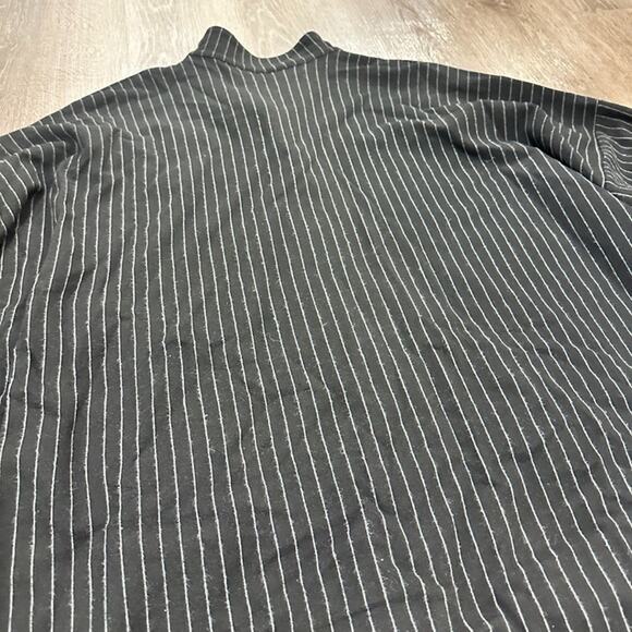 Bryn Walker Knit Tunic Womens Small Black Pinstripe Stretch Button Up Lagenlook - Picture 8 of 8
